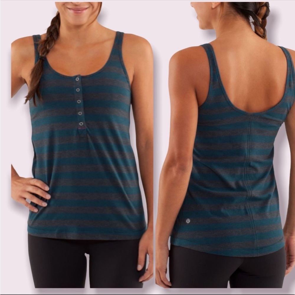 Lululemon Heart Opener Tank Micro Macro Alberta Lake Heathered Black